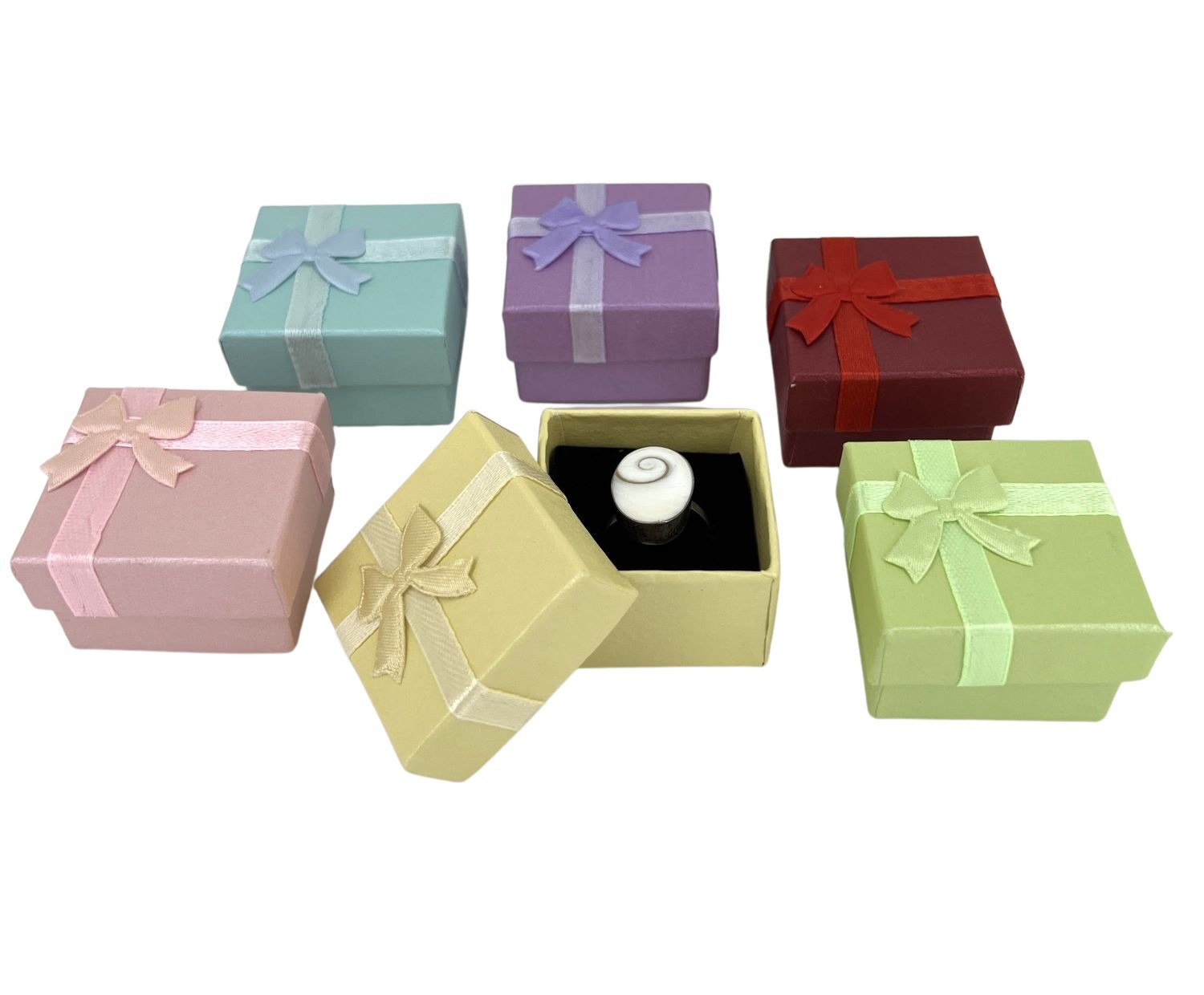 Lot de 48 Boîtes Cadeau pour Bague Ruban et Noeud - 4 x 4 x 2,5 cm