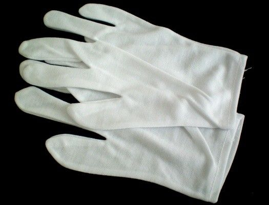 Paire de Gants en Coton Blanc Taille Unique