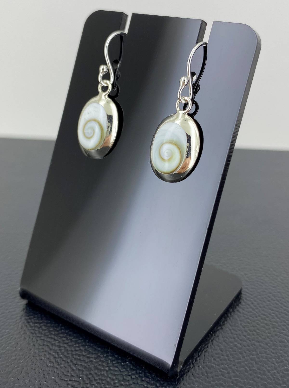 Boucles d'Oreilles Argent Oeil de Sainte Lucie Ovales