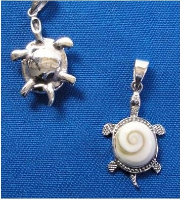 Pendentif Argent Oeil de Sainte Lucie - Tortue
