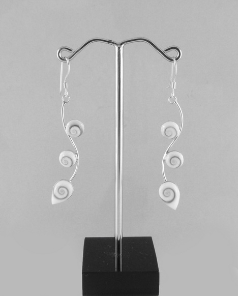 Boucles d'Oreilles Argent et Oeil de Sainte Lucie Triple yeux