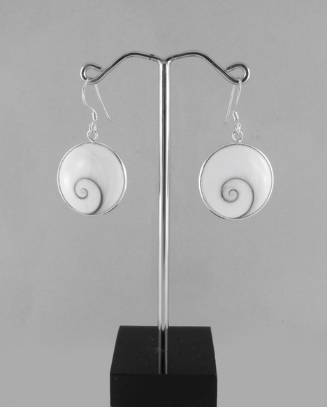 Boucles d'Oreilles Argent et Oeil de Sainte Lucie - 16 mm