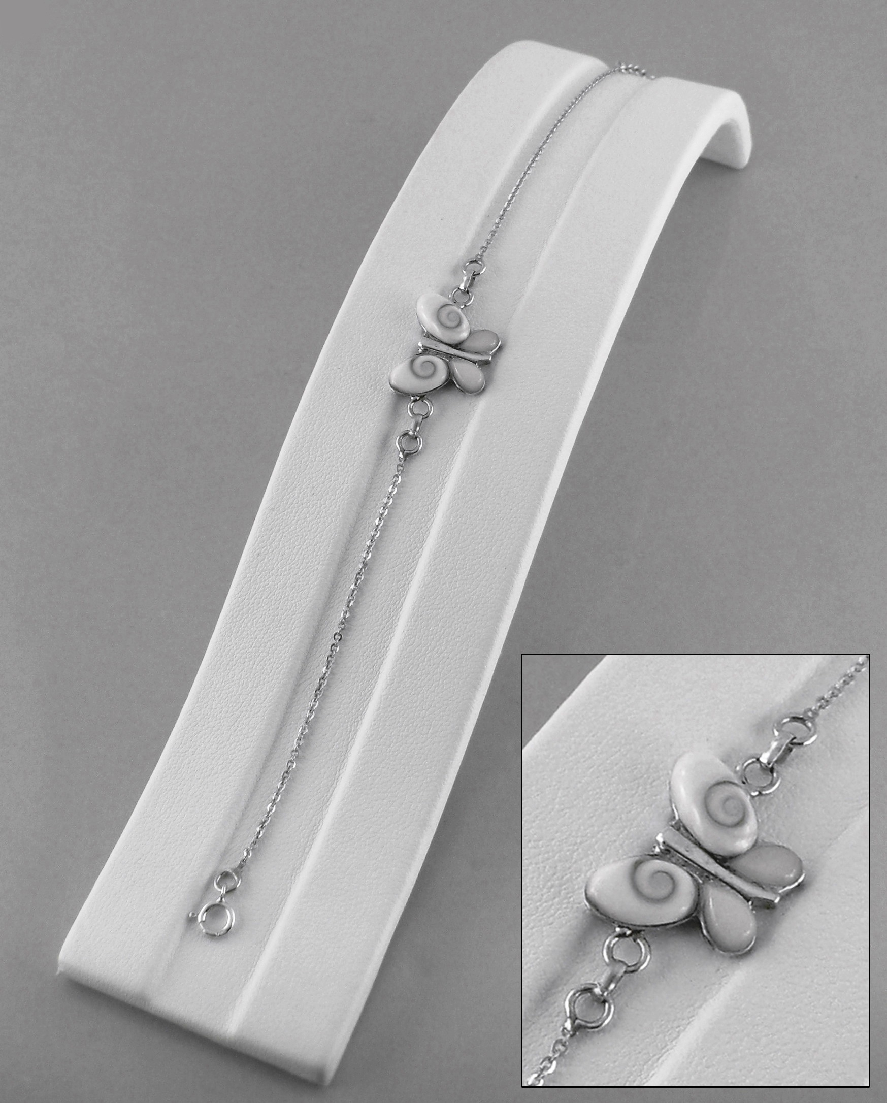 Bracelet Papillon en Oeil de Sainte Lucie et Argent 925