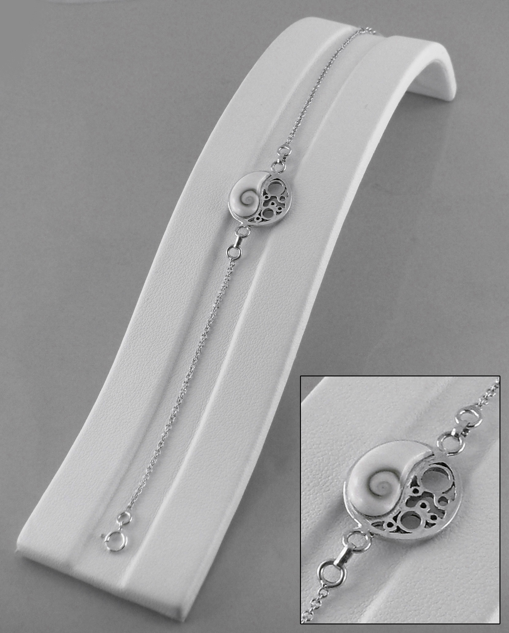 Bracelet Yin et Yang avec Oeil de Sainte Lucie et Argent 925