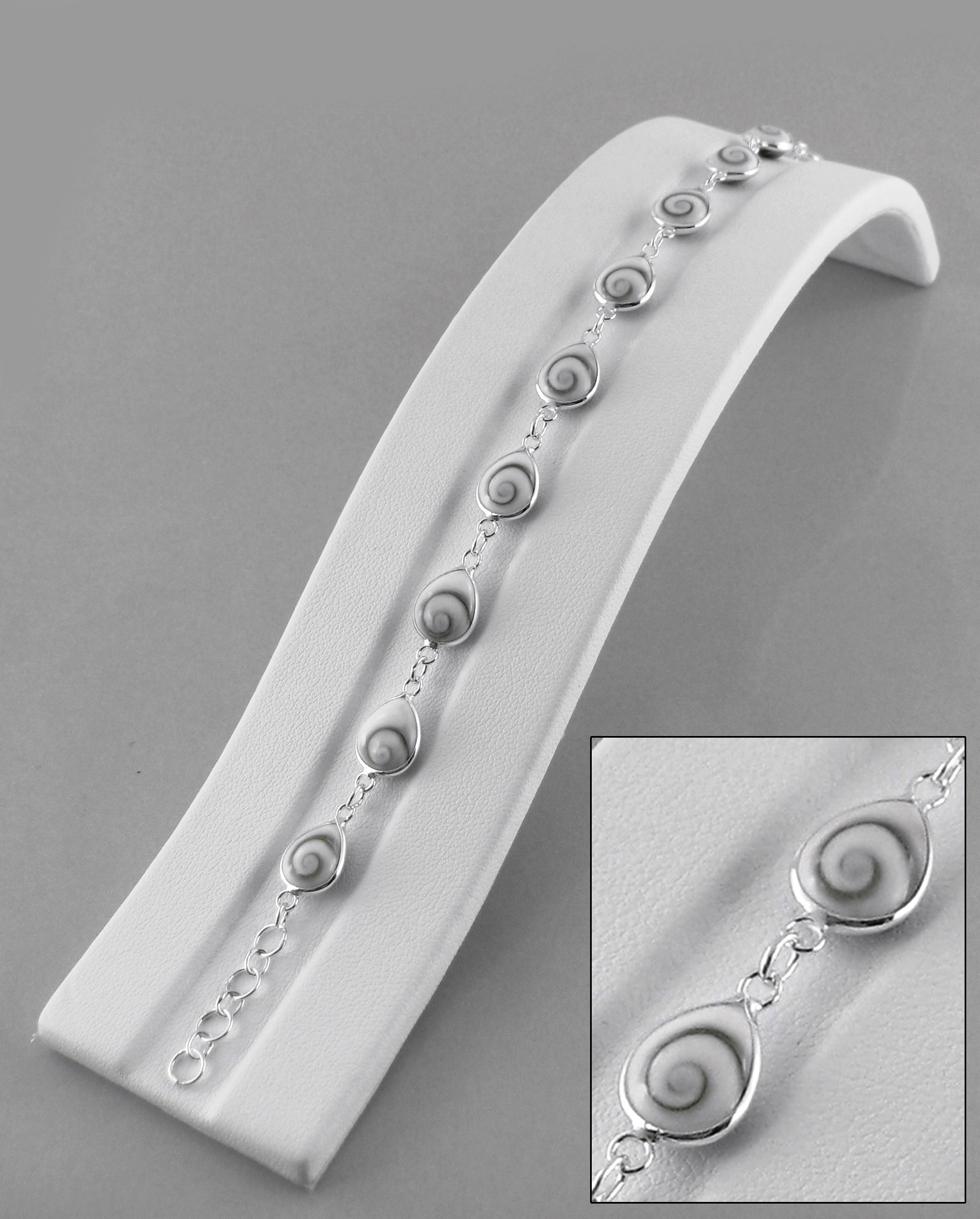 Bracelet Oeil de Sainte Lucie et Argent 925 - 8 Gouttes 12 mm