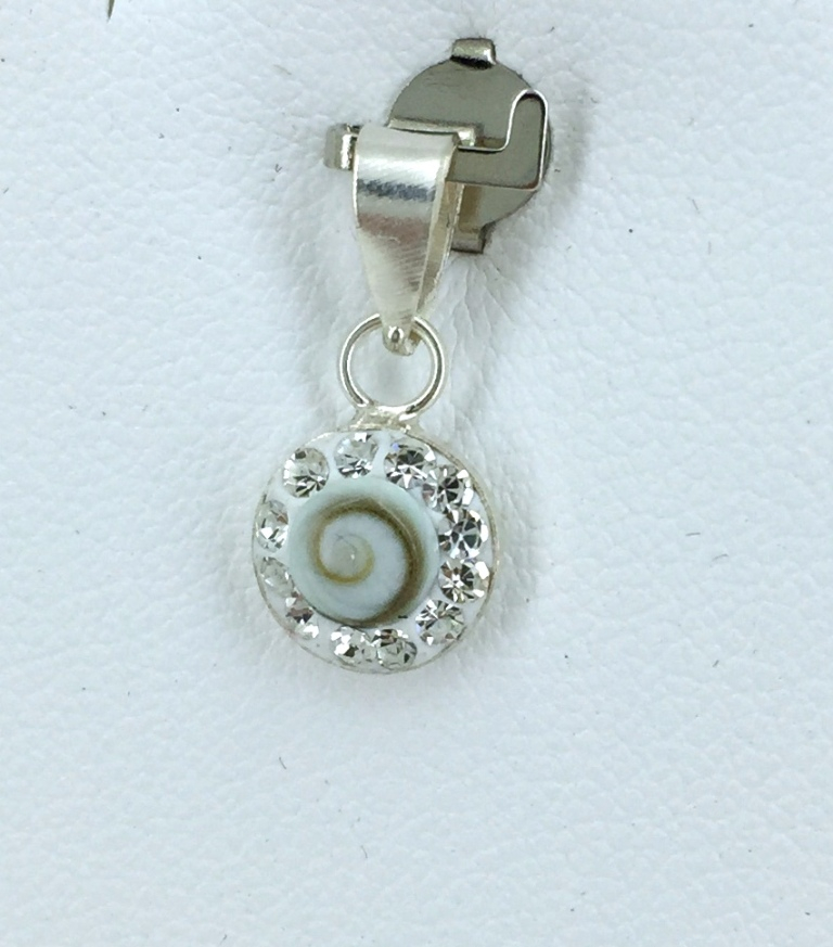 Petit Pendentif Oeil de Sainte Lucie ou Shiva et Zirconium - 10 mm