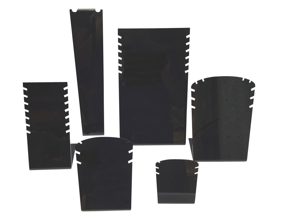 Ensemble de 6 présentoirs en acrylique noir pour colliers et chaines