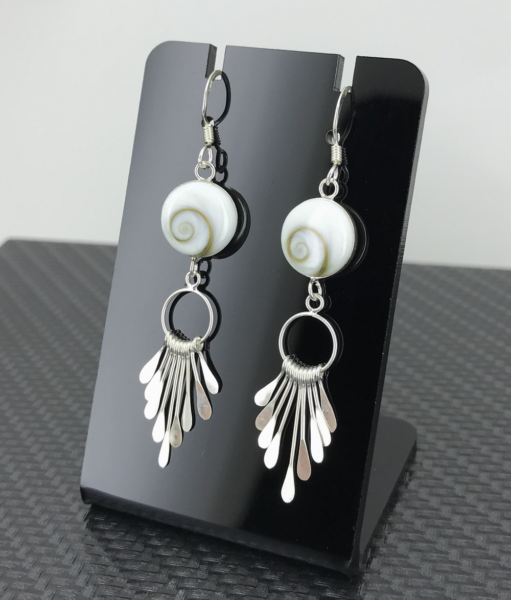 Boucles d'Oreilles Argent Oeil de Sainte Lucie - Breloques