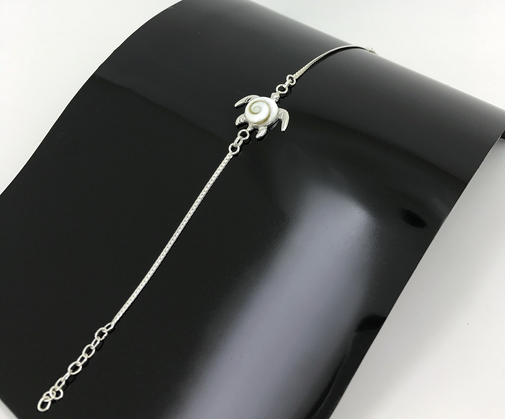 Bracelet Oeil de Sainte Lucie et Argent Tortue de 18 mm
