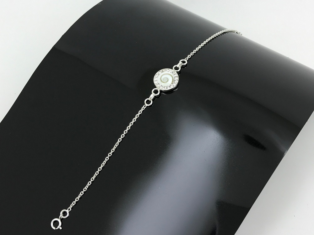 Bracelet Oeil de Sainte Lucie Zirconium et Argent - 13 mm