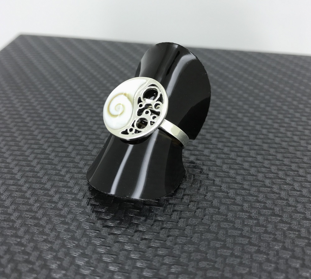 Bague Oeil de Sainte Lucie en Argent Yin et Yang - 15 mm