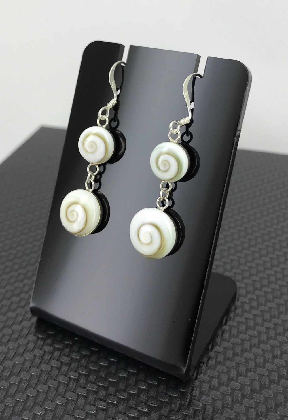 Boucles d'Oreilles Argent Oeil de Sainte Lucie Double Ronds