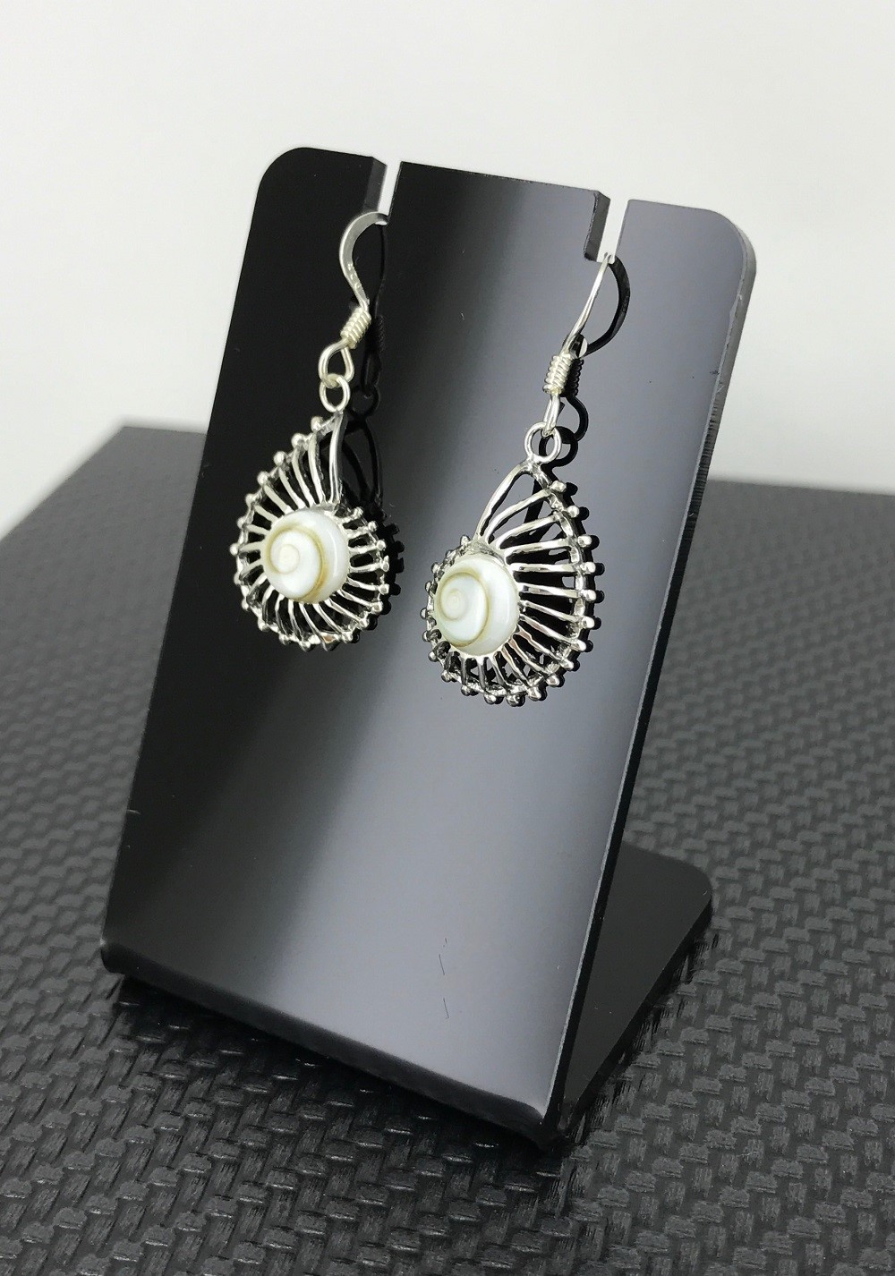 Boucles d'Oreilles Argent Oeil de Sainte Lucie Coquillages