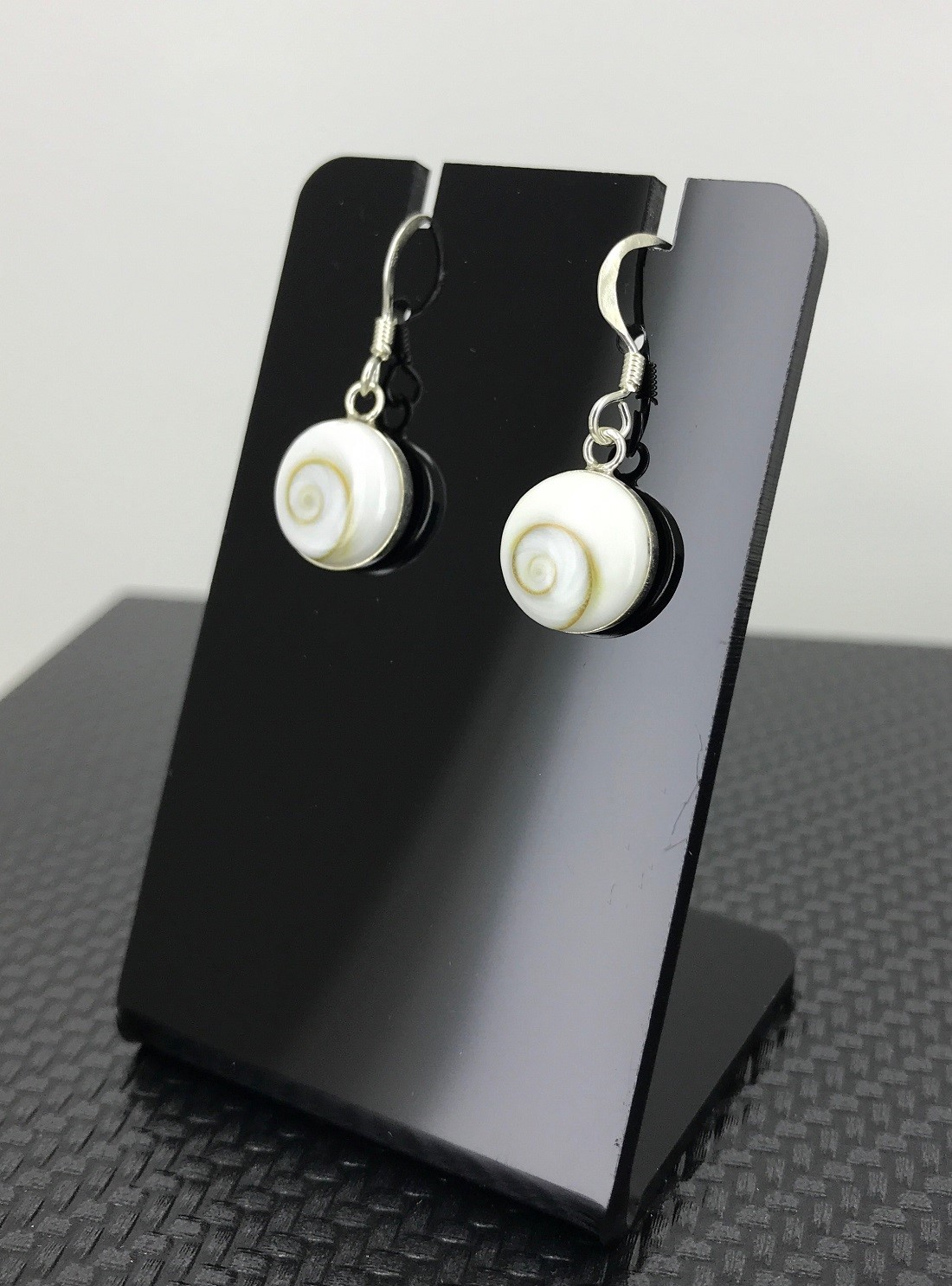 Boucles d'Oreilles Argent et Oeil de Sainte Lucie Simple Rond