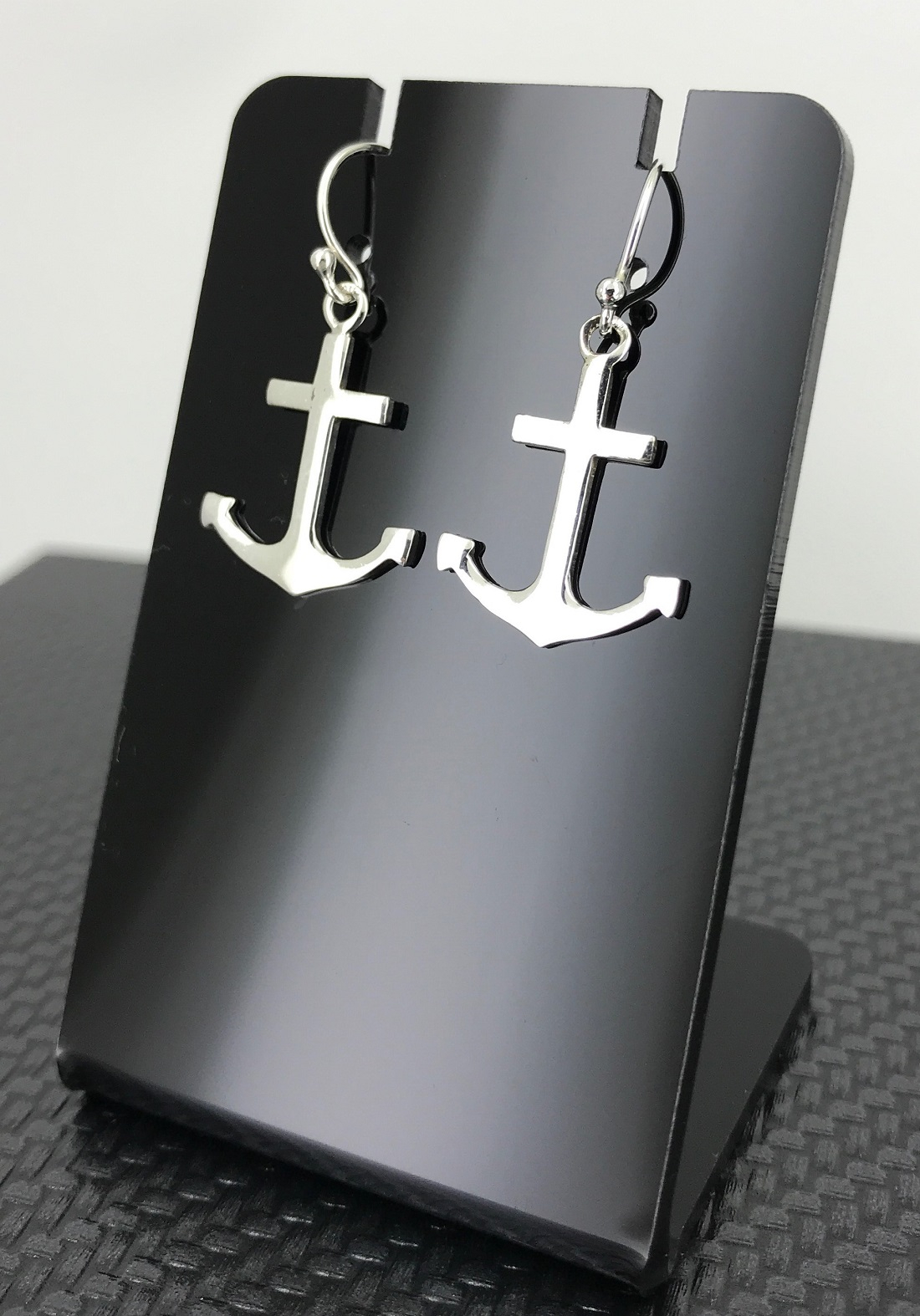 Paire de Boucles d'Oreilles Ancre Marine en Argent 92.5