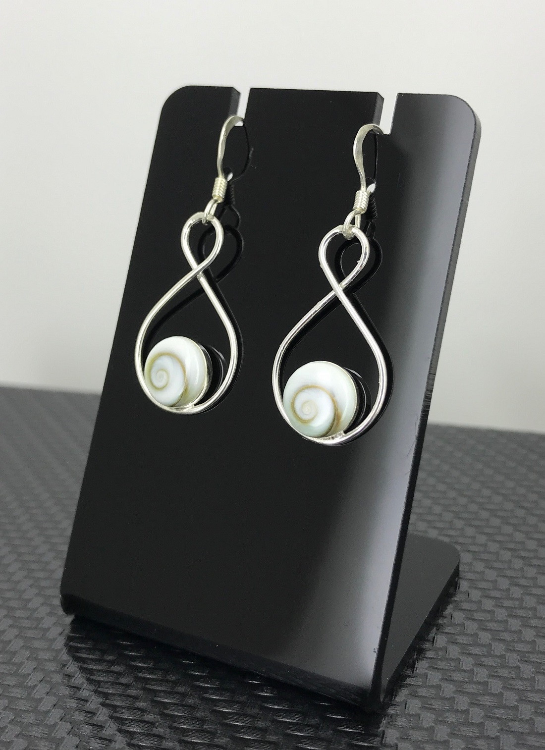 Boucles d'Oreilles Oeil de Sainte Lucie et Argent 92.5 forme Spirale