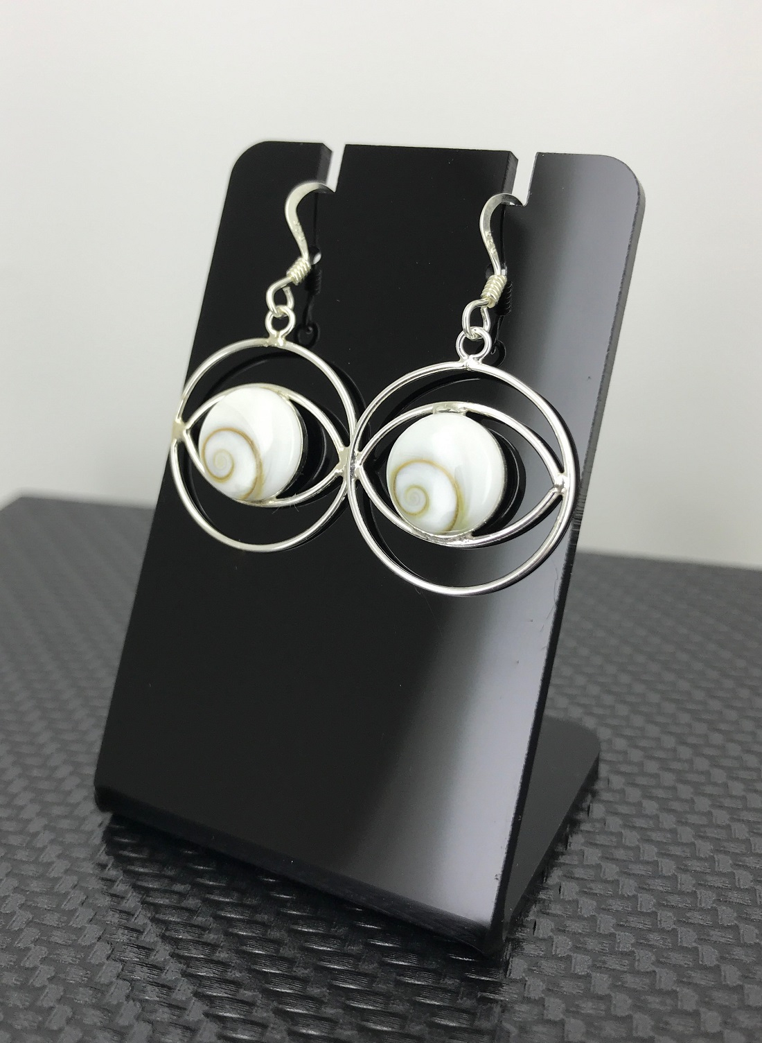 Boucles d'Oreilles Oeil de Sainte Lucie et Argent 92.5 forme Oeil