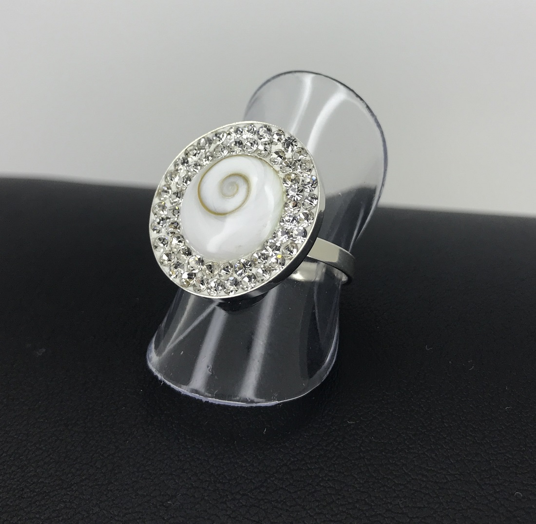 Bague Oeil de Sainte Lucie en Argent et zirconium - 20 mm