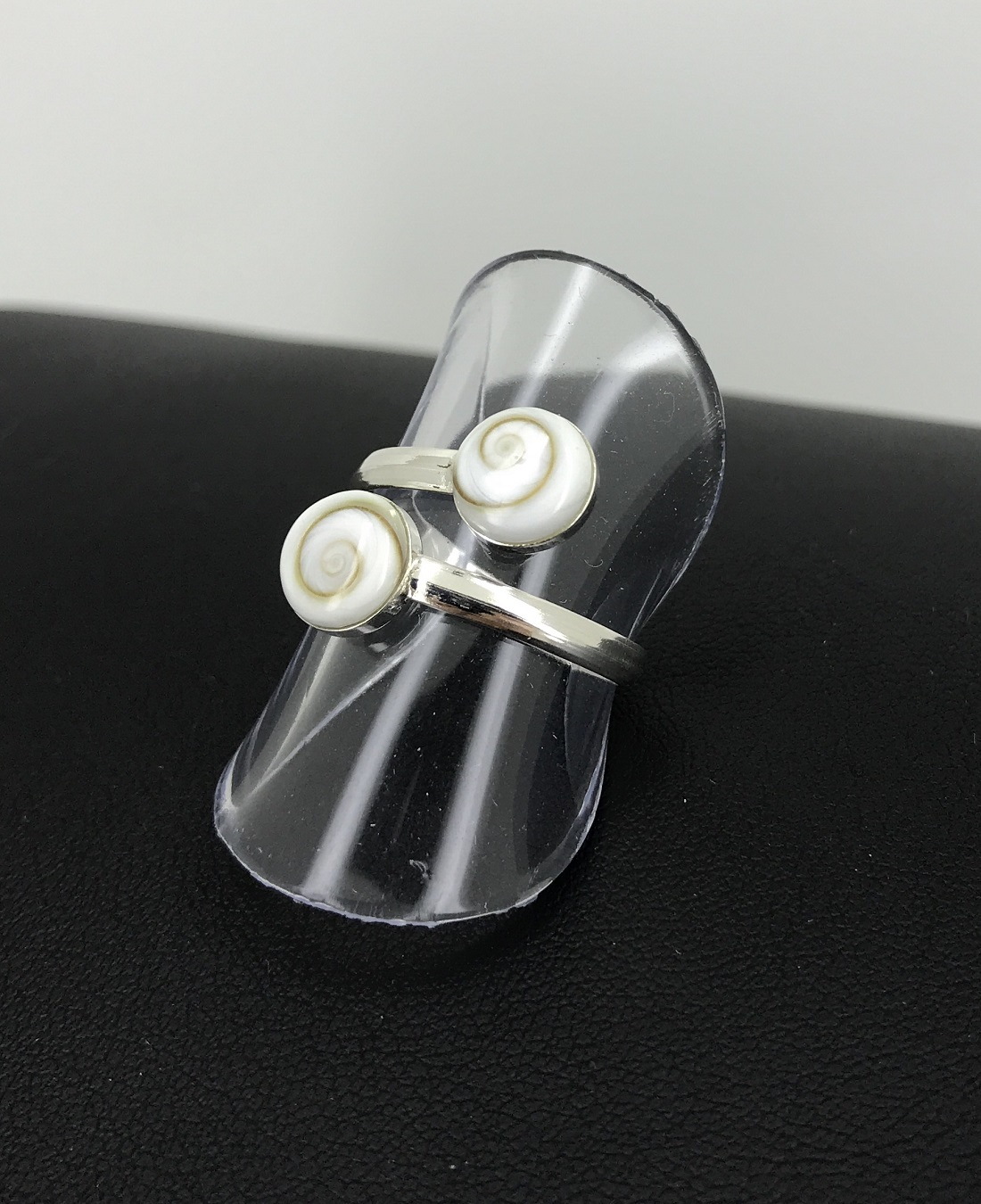 Bague Oeil de Sainte Lucie en Argent Double Ronds
