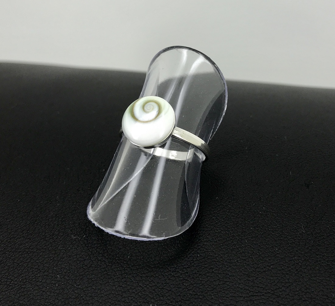 Bague Oeil de Sainte Lucie en Argent Simple rond 10 mm