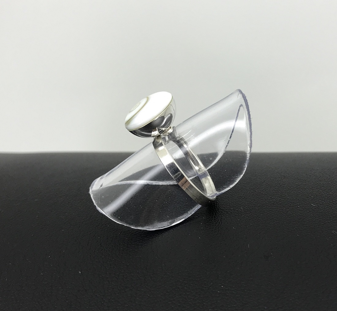 Bague Oeil de Sainte Lucie en Argent Simple rond 12 mm
