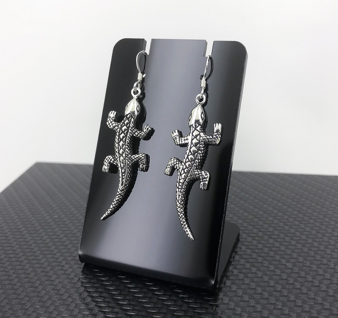 Paire de Boucles d'Oreilles Gecko en Argent 92.5