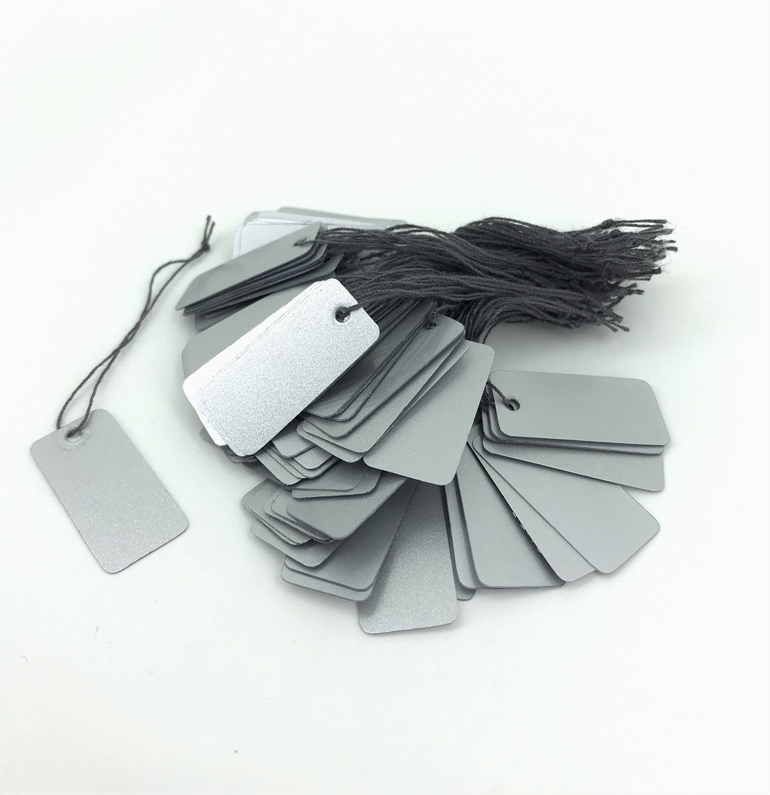 Lot de 100 Etiquettes Prix - PVC ARGENT - 30 x 14 mm