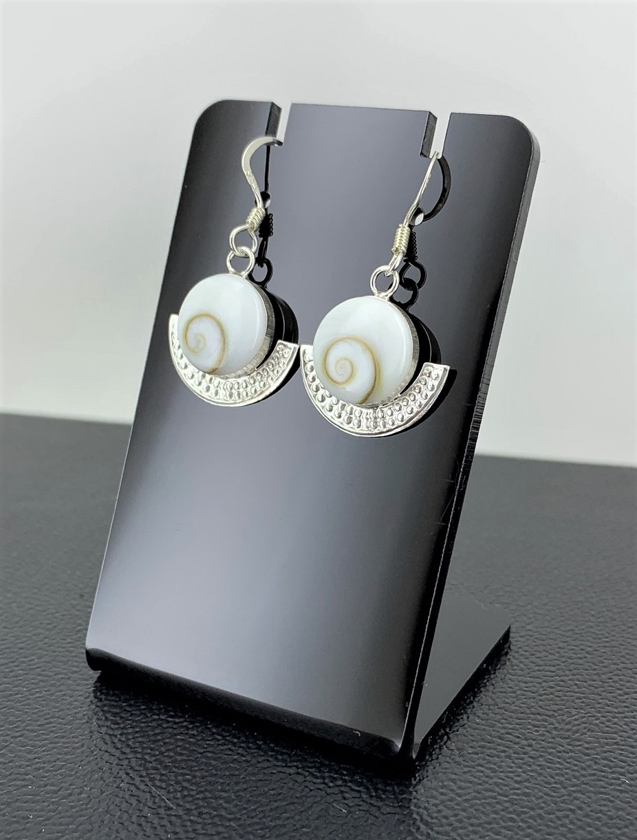 Boucles d'Oreilles Oeil de Sainte Lucie et Argent 925