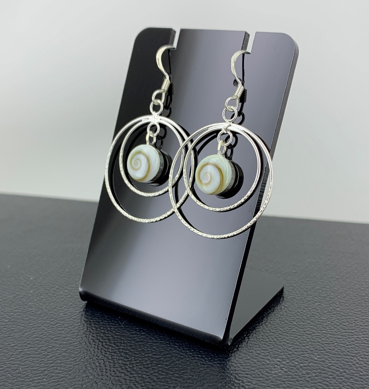 Boucles d'Oreilles Argent Oeil de Sainte Lucie
