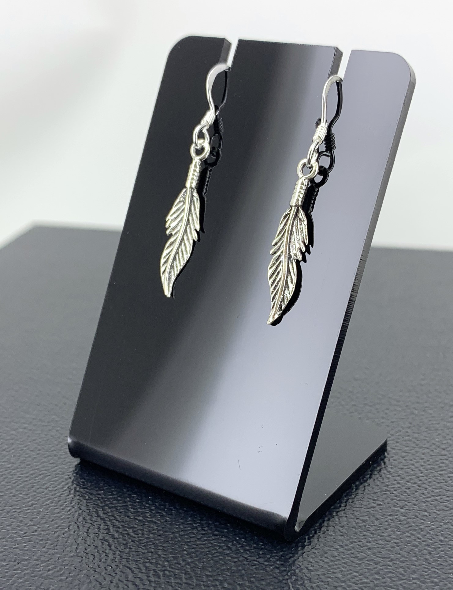 Boucles d'Oreilles Plumes en Argent 92.5