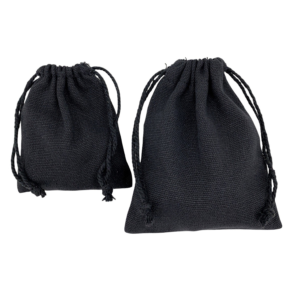 Lot de 12 Pochettes Cadeau en Coton Noir - 9 x 11 cm