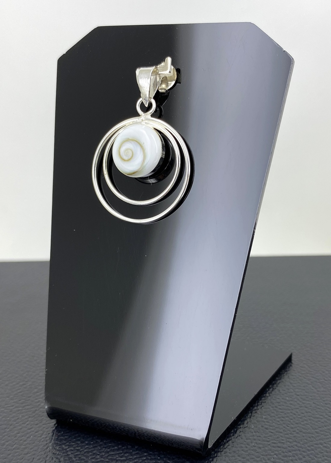 Pendentif Argent et Oeil de Sainte Lucie 10 mm