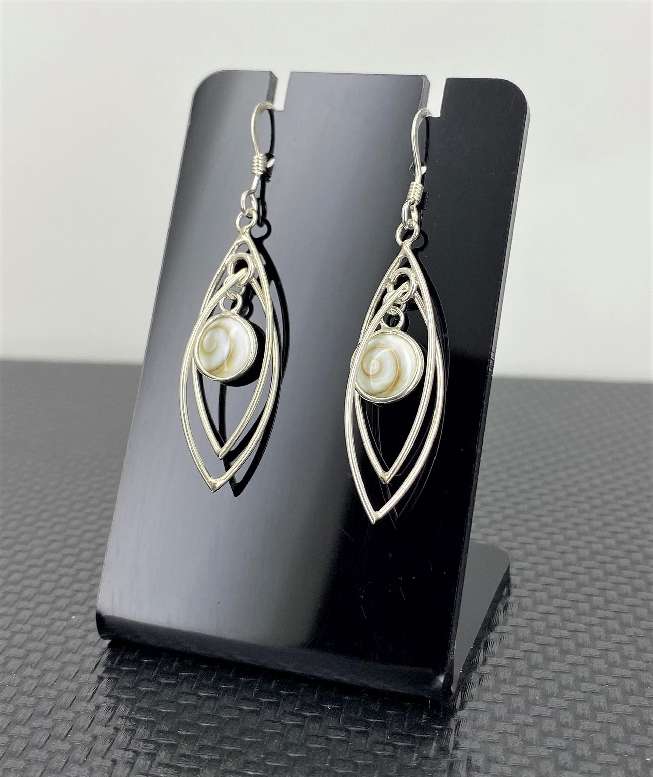 Boucles d'Oreilles Argent Oeil de Sainte Lucie