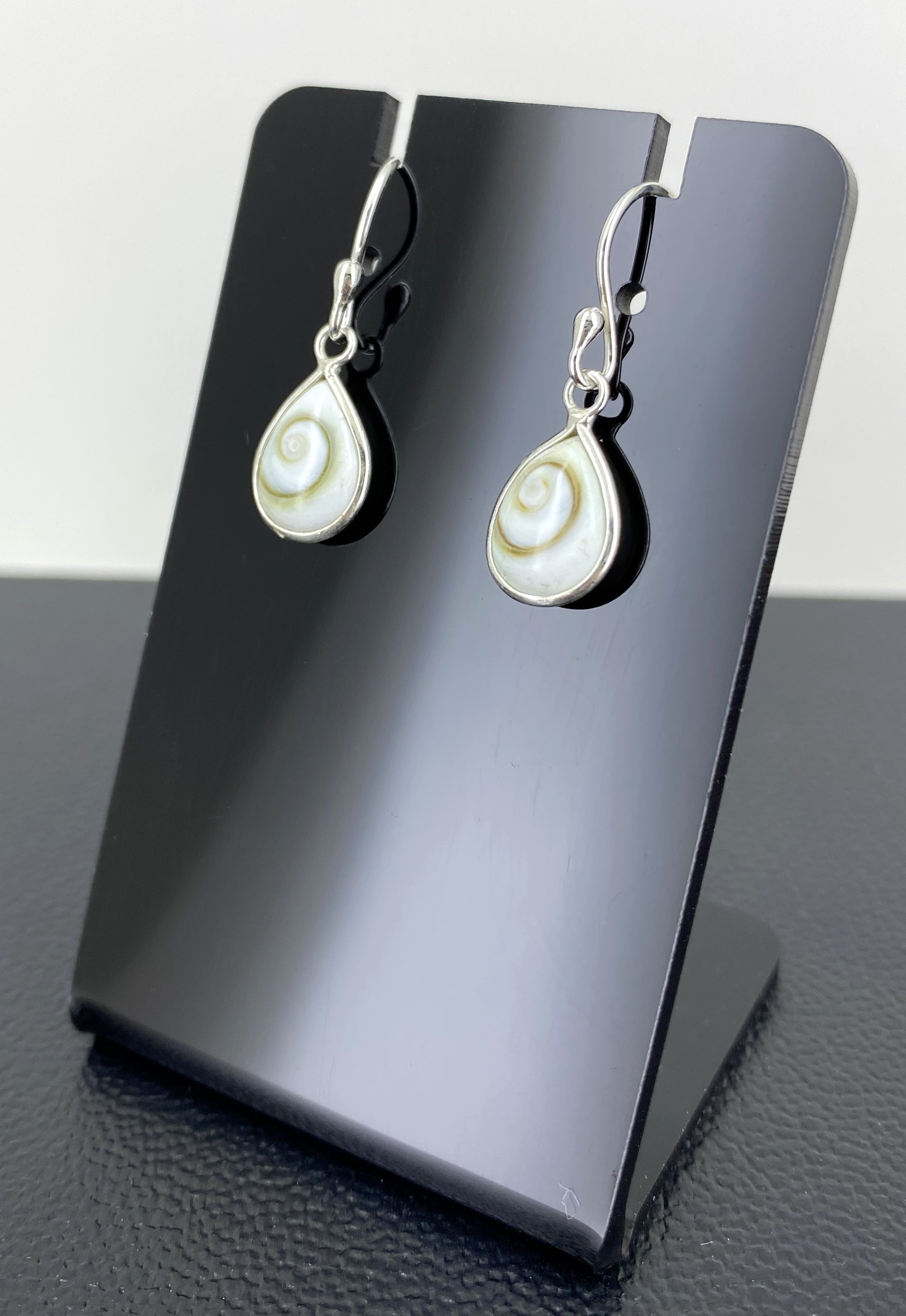 Boucles d'Oreilles Argent et Oeil de Sainte Lucie - 13 mm