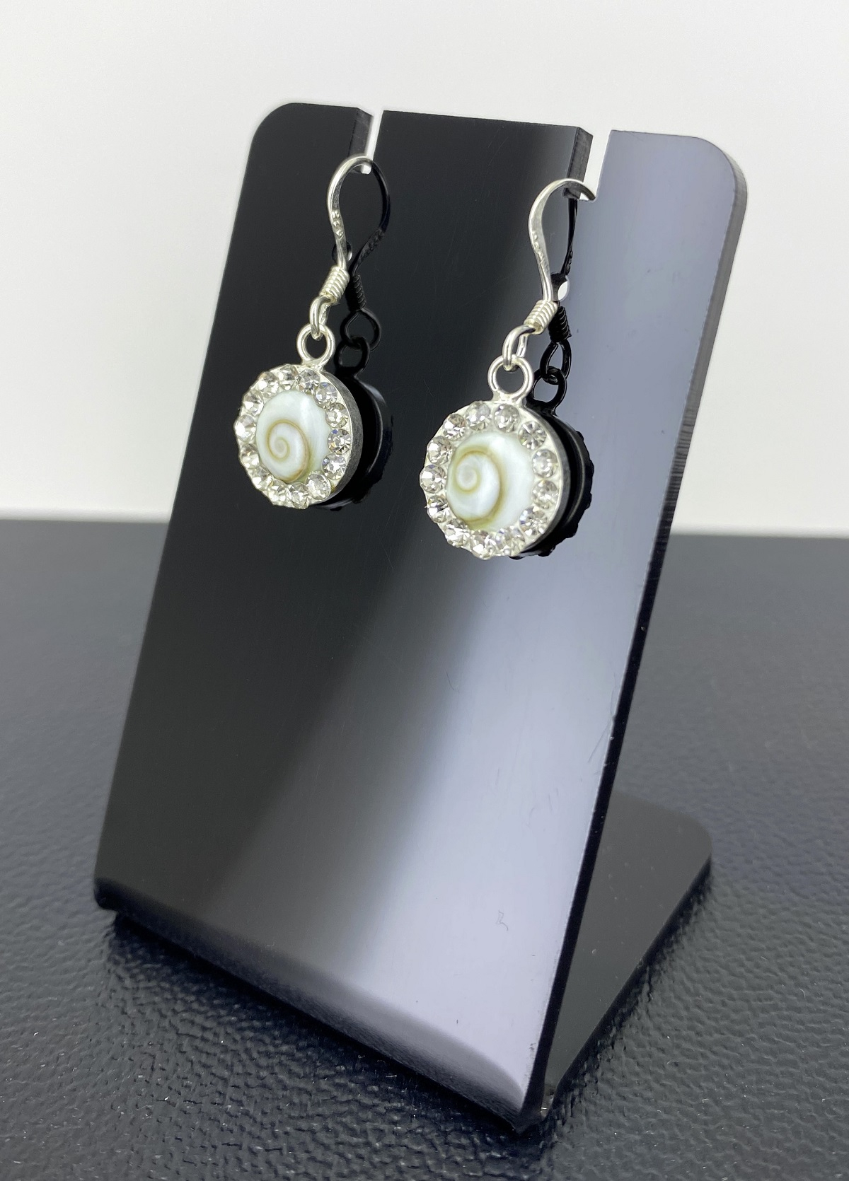 Boucles d'Oreilles Oeil de Sainte Lucie Argent et Zirconium