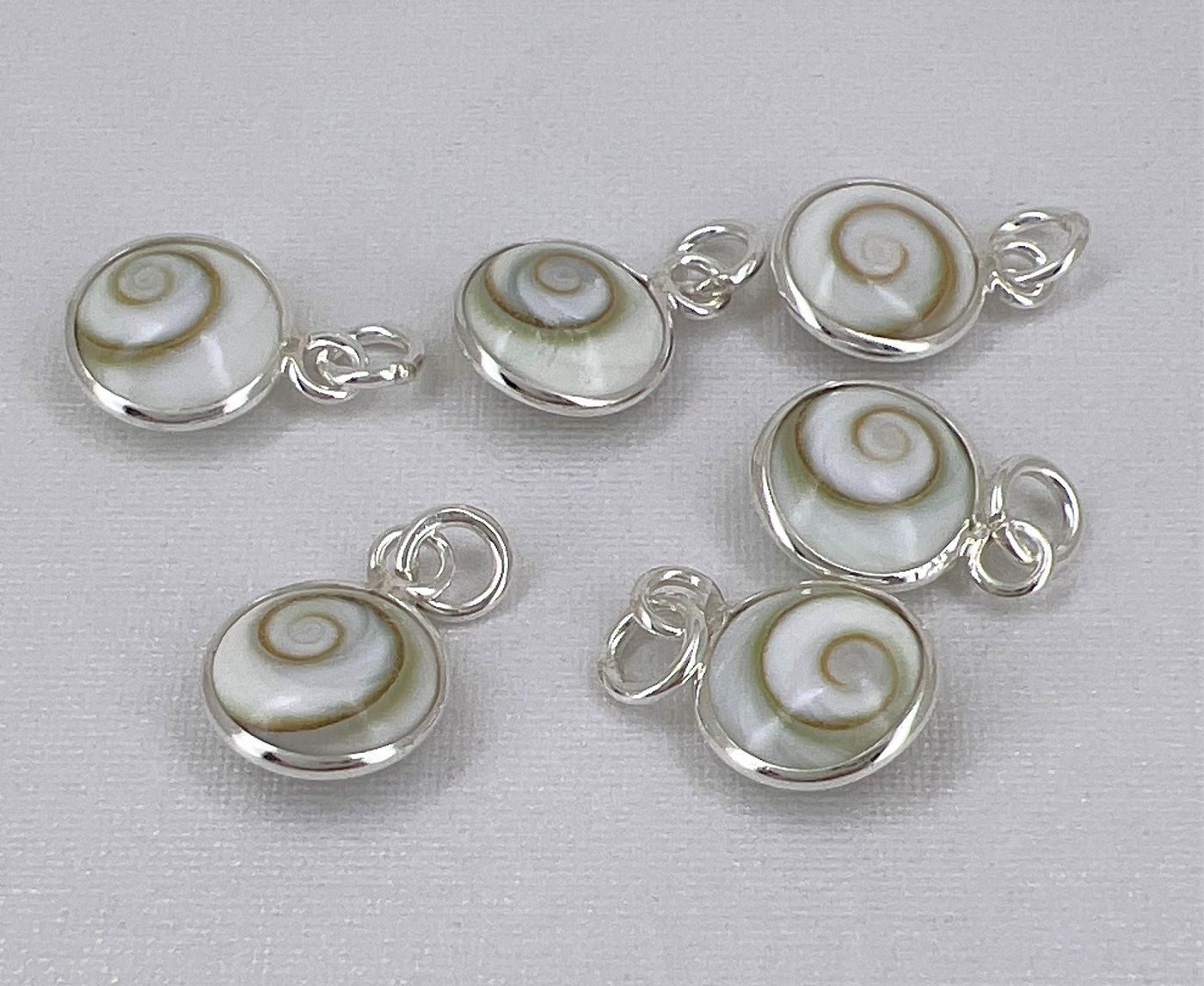 Lot de 5 Yeux de Sainte Lucie et Argent 925 Pendentif ou à Monter.