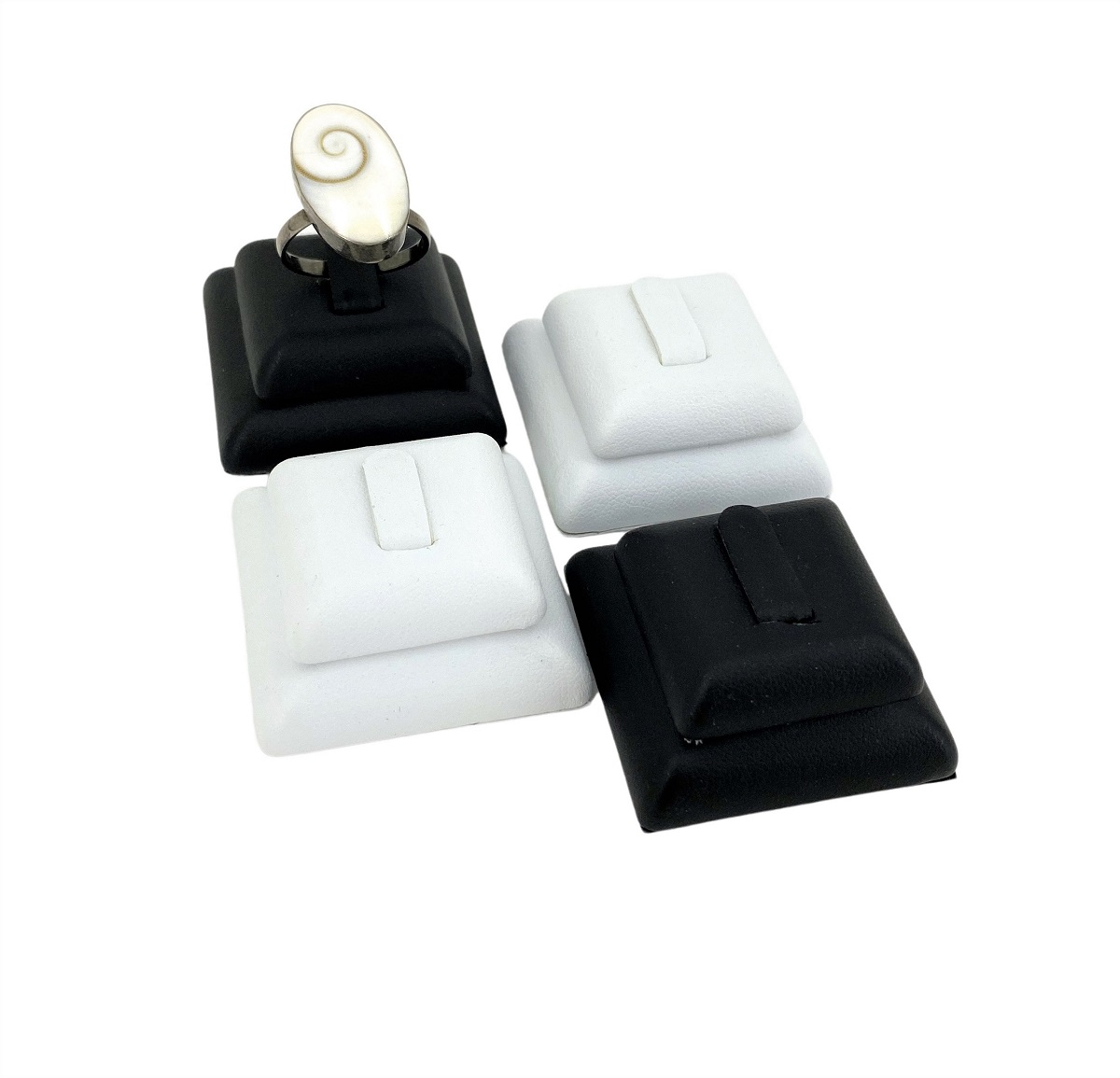 Lot de 5 Plots Bagues Similicuir - 4 x 4 cm