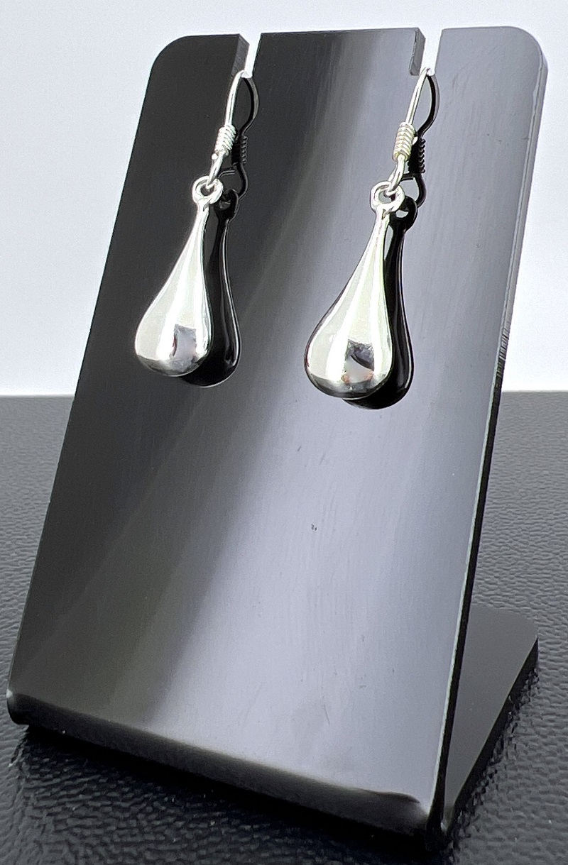 Paire de Boucles d'Oreilles Longues Gouttes en Argent 925