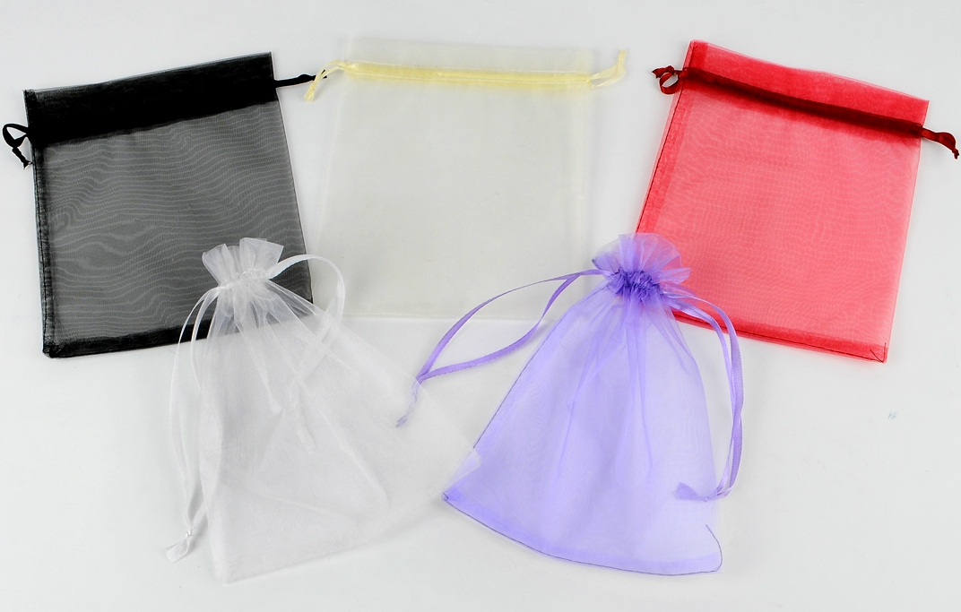 Lot de 50 Sacs Cadeau en Organza 17 x 21 cm - 13 Couleurs au Choix