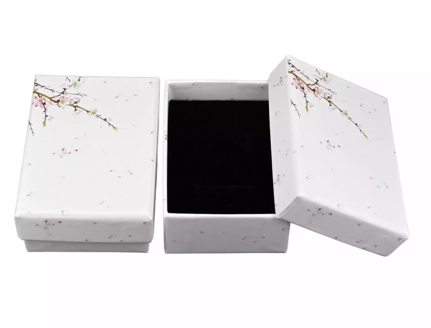 Lot de 12 Boîtes Cadeau pour Bagues Ambiance Florale - 8 x 5 x 3 cm 