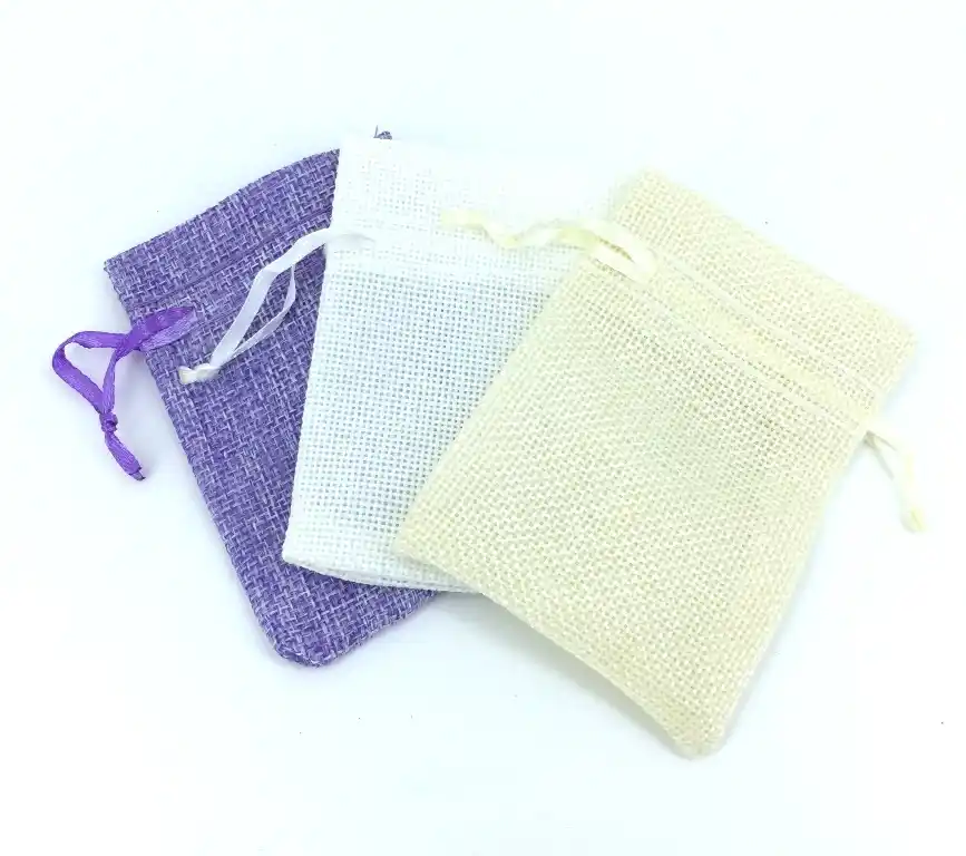 Lot de 50 Bourses en tissu synthétique/coton - 3 coloris - 5 tailles 