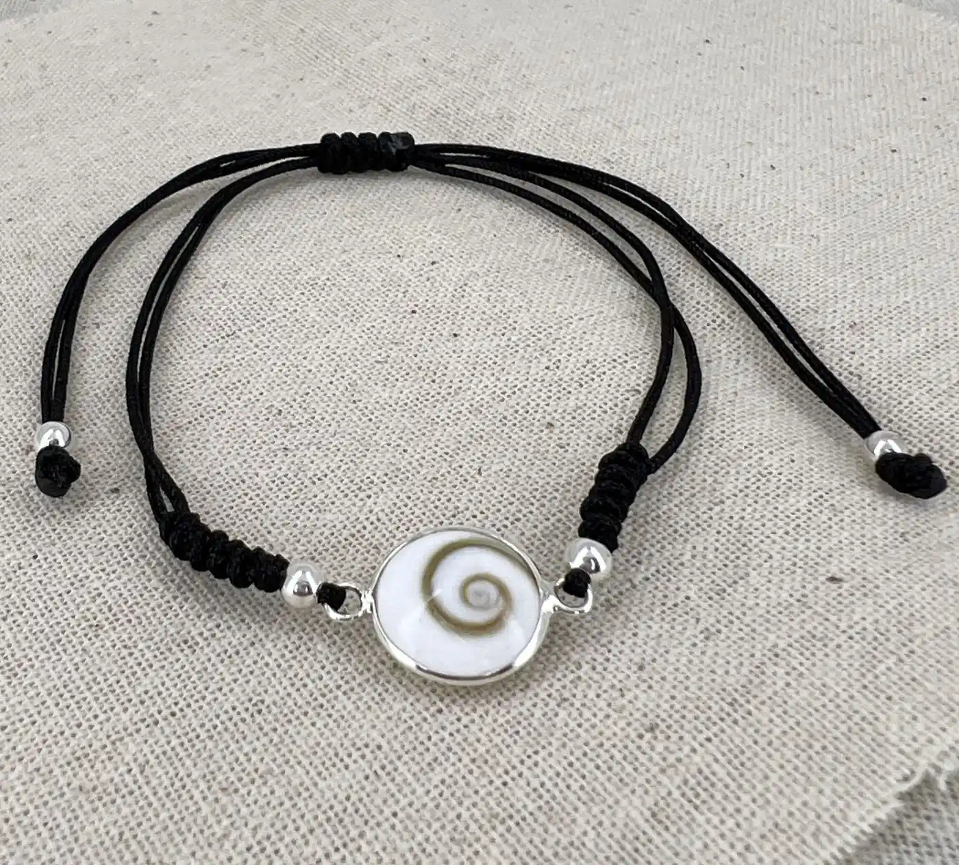 Bracelet Oeil de Sainte Lucie Cordon et Argent 92.5 