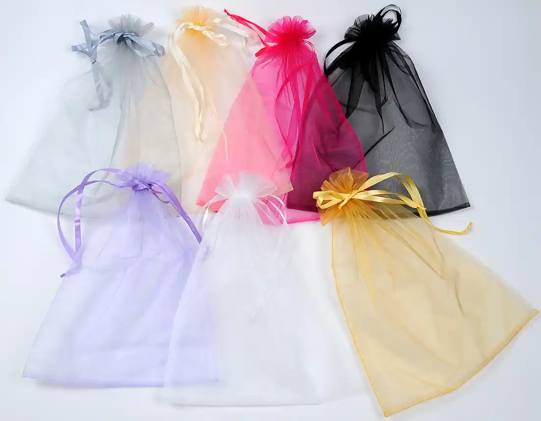 Lot de 50 Grands Sacs Cadeau en Organza 35 x 45 cm 