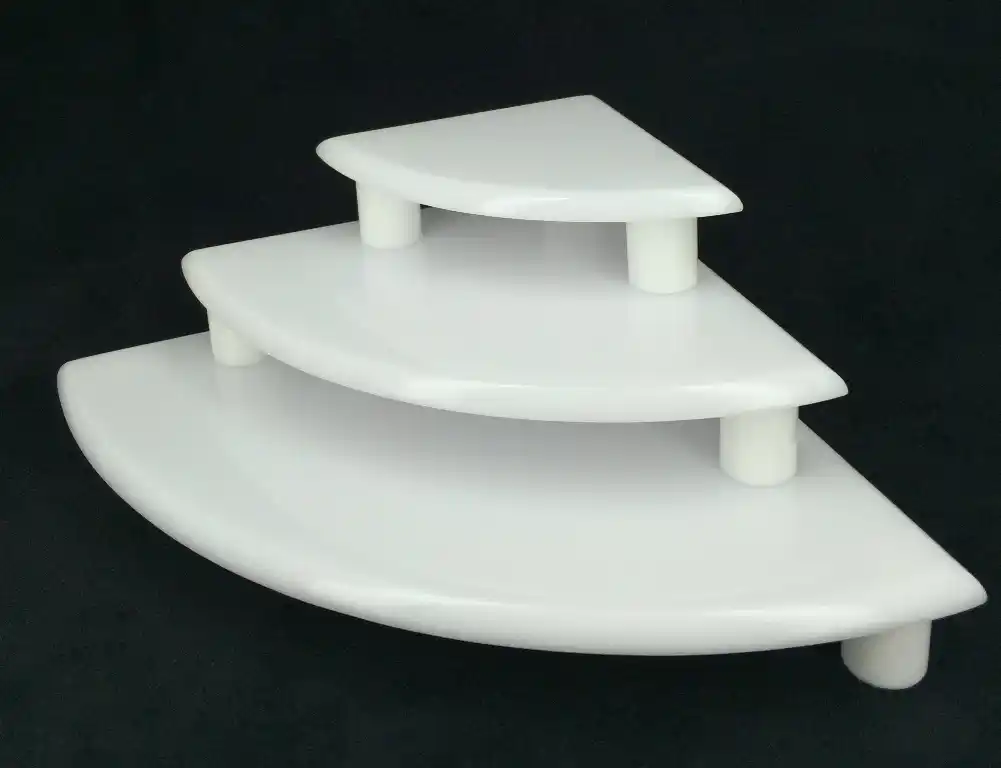 Set Tablettes Vitrine en Acrylique Blanc 3 niveaux 