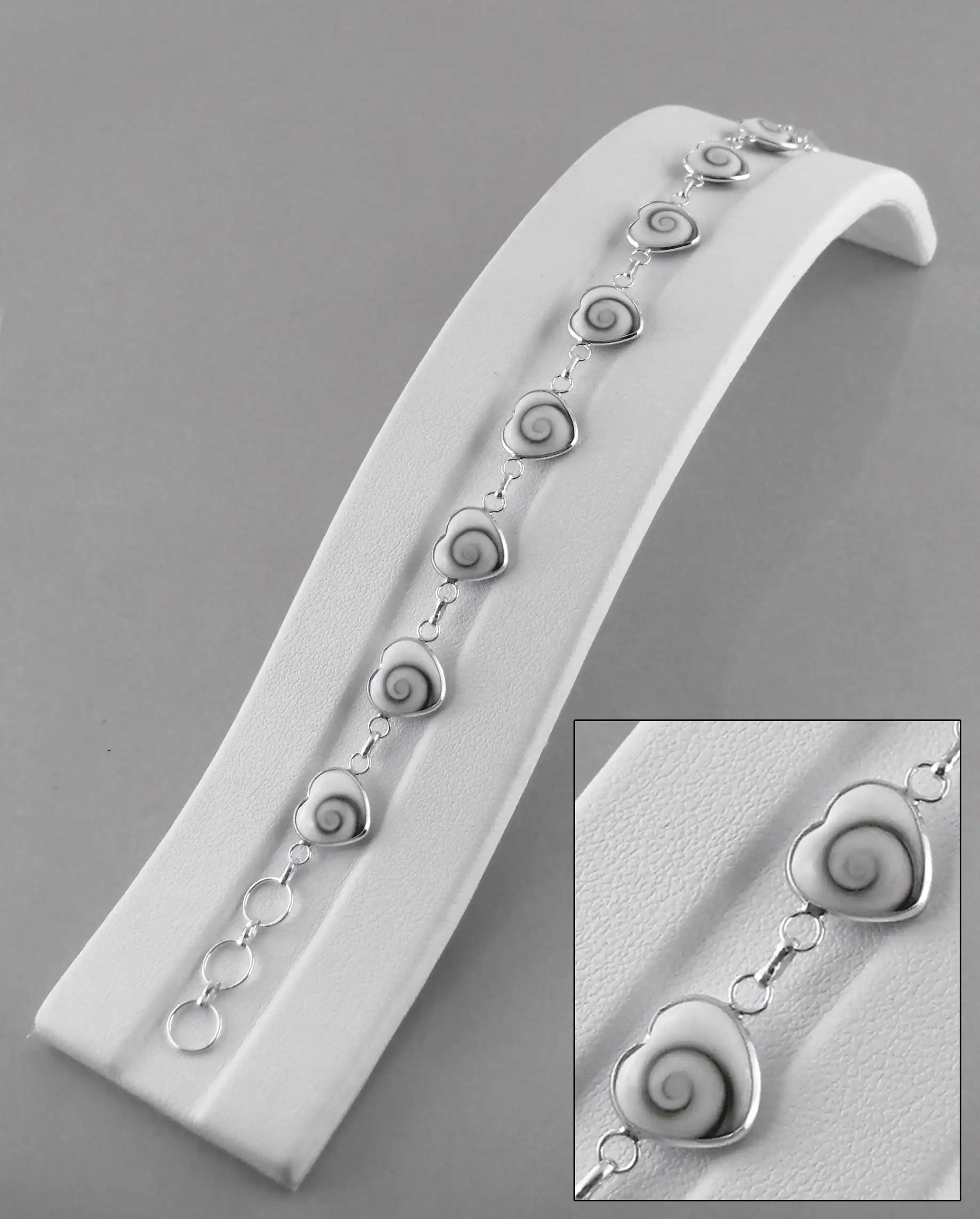 Bracelet Oeil de Sainte Lucie en Argent 92.5 - Coeurs 