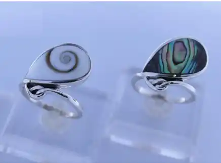 Bague Oeil de Sainte Lucie ou Abalone - Argent 92.5 