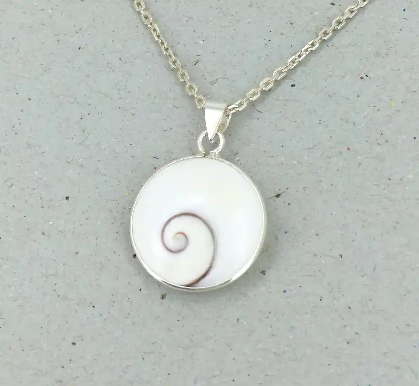 Pendentif Oeil de Sainte Lucie ou Shiva et Argent 92.5 - 23 mm 