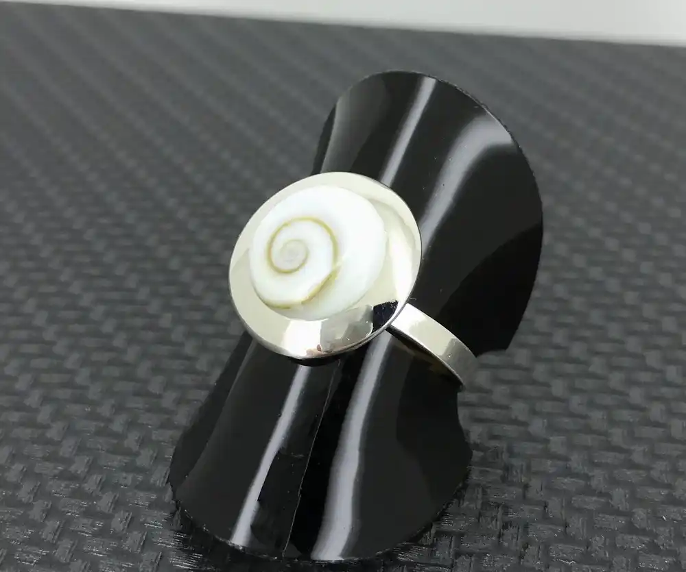 Bague Oeil de Sainte Lucie en Argent - Oeil Rond 11 mm 