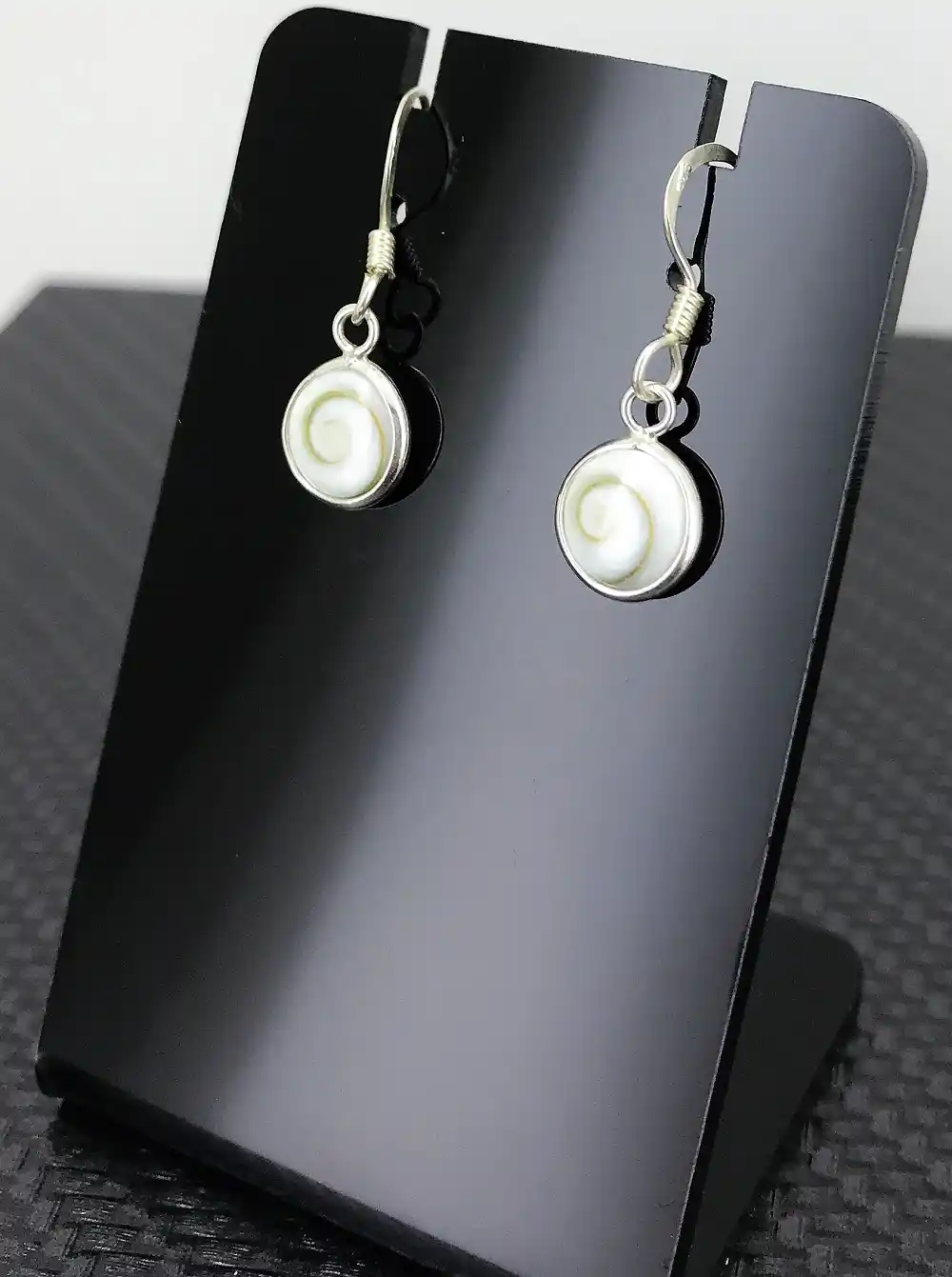 Boucles d'Oreilles Argent et Oeil de Sainte Lucie - Rondes 