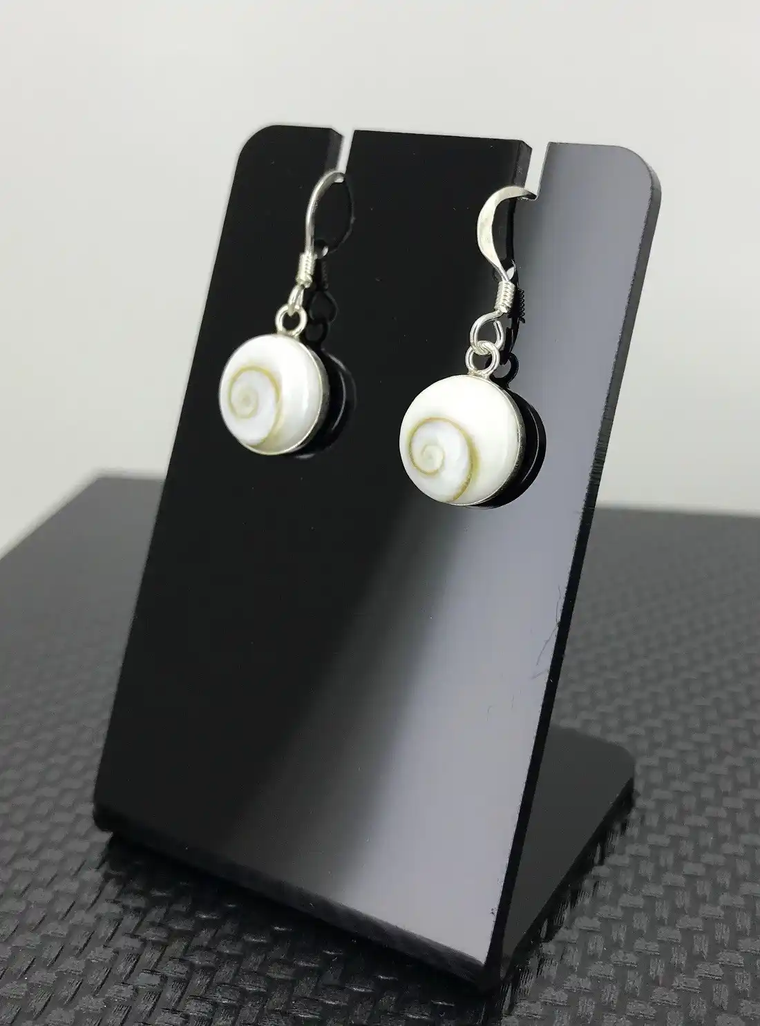 Boucles d'Oreilles Argent et Oeil de Sainte Lucie Simple Rond 